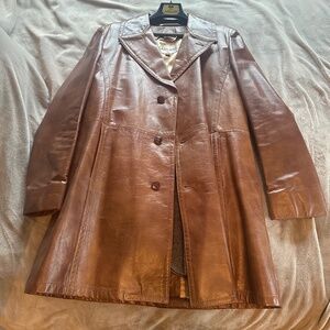 Lakeland Mens 3/4 length brown vintage Leather jacket